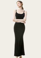 Celebrity-Inspired Soft Lounge Long Slip Dress