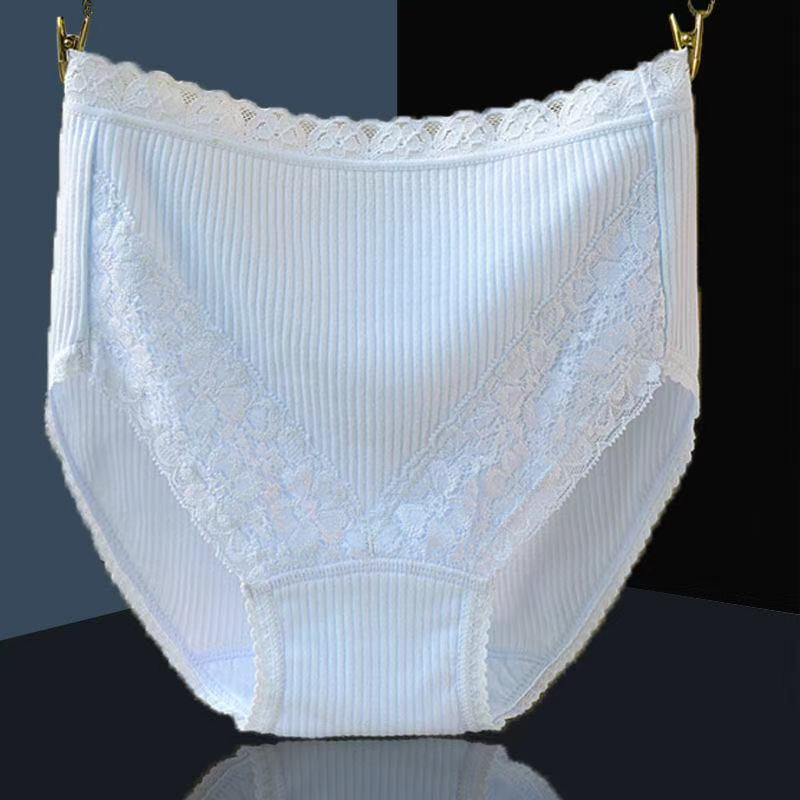 [5 PCS] 100% Cotton High Waist Lace Panties