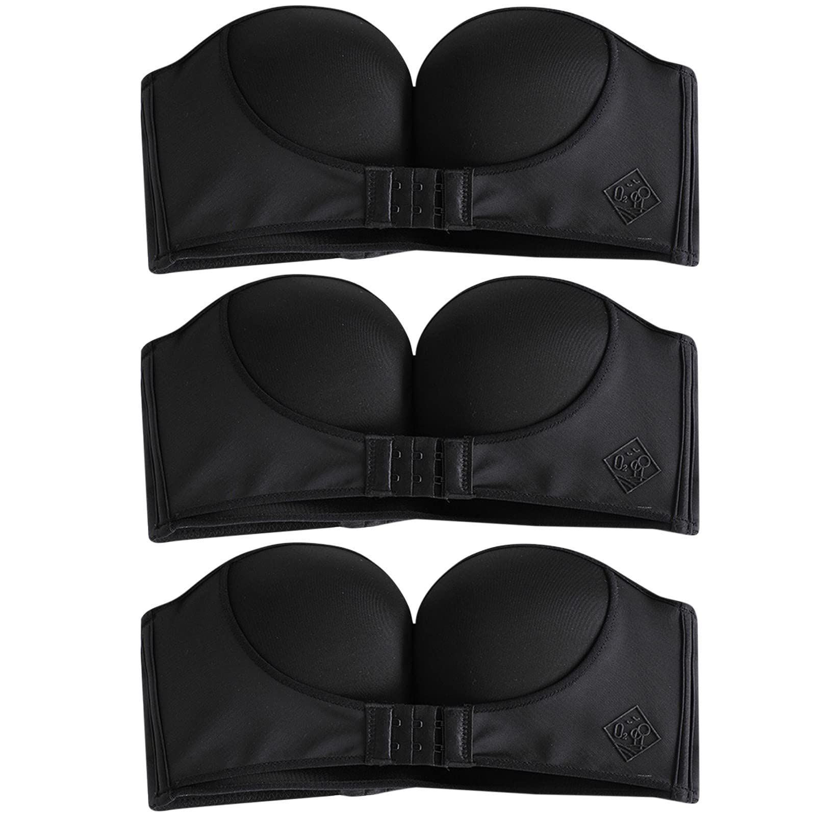 FW®Invisible Strapless Super Push Up Bra (BUY ONE GET TWO FREE)-BLACK
