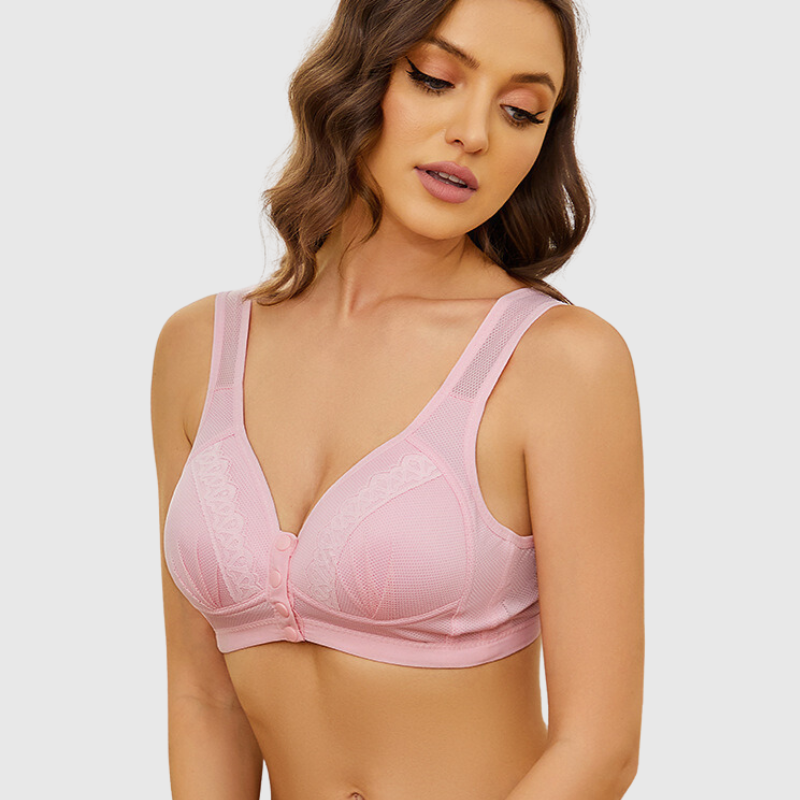 Freelywear® Exquisite Lace Front Closure Bra for Unparalleled Comfort and Style-Pink