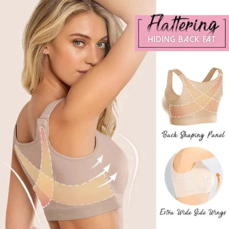 FW®-Front Closure Posture Wireless Back Support Full Coverage Bra (BUY 1 GET 2 FREE)-Beige