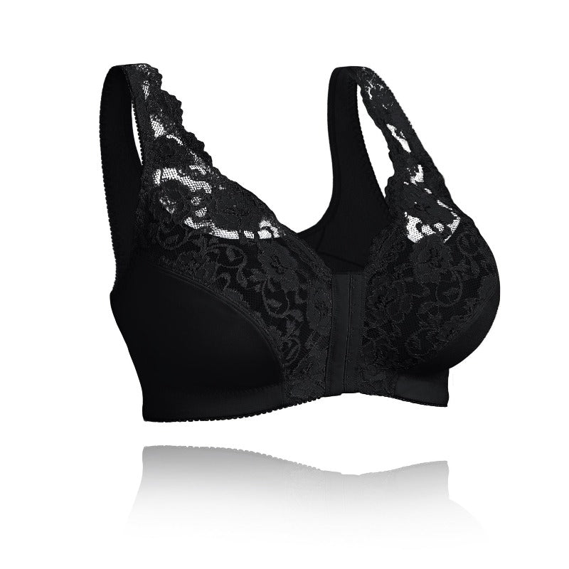 Freelywear®WOMEN'S 18-HOUR Front Hooks, Stretch-Lace, Super-Lift And Posture Correction-ALL IN ONE BRA-Black