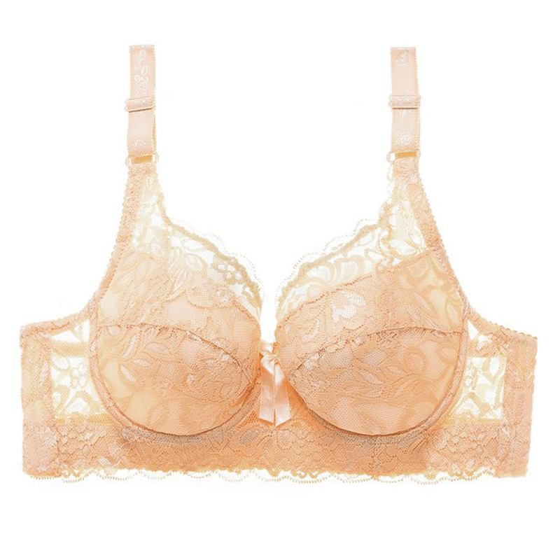 LEEWEE Beauty Back Underwear Front Buckle Zipper Bra Full Cup Lace