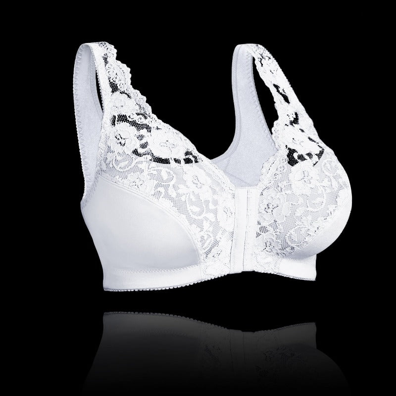 Freelywear®WOMEN'S 18-HOUR Front Hooks, Stretch-Lace, Super-Lift And Posture Correction-ALL IN ONE BRA-White
