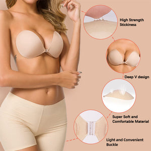 Freelywear® Gathering and lifting reusable perfect invisible breast patch -nude