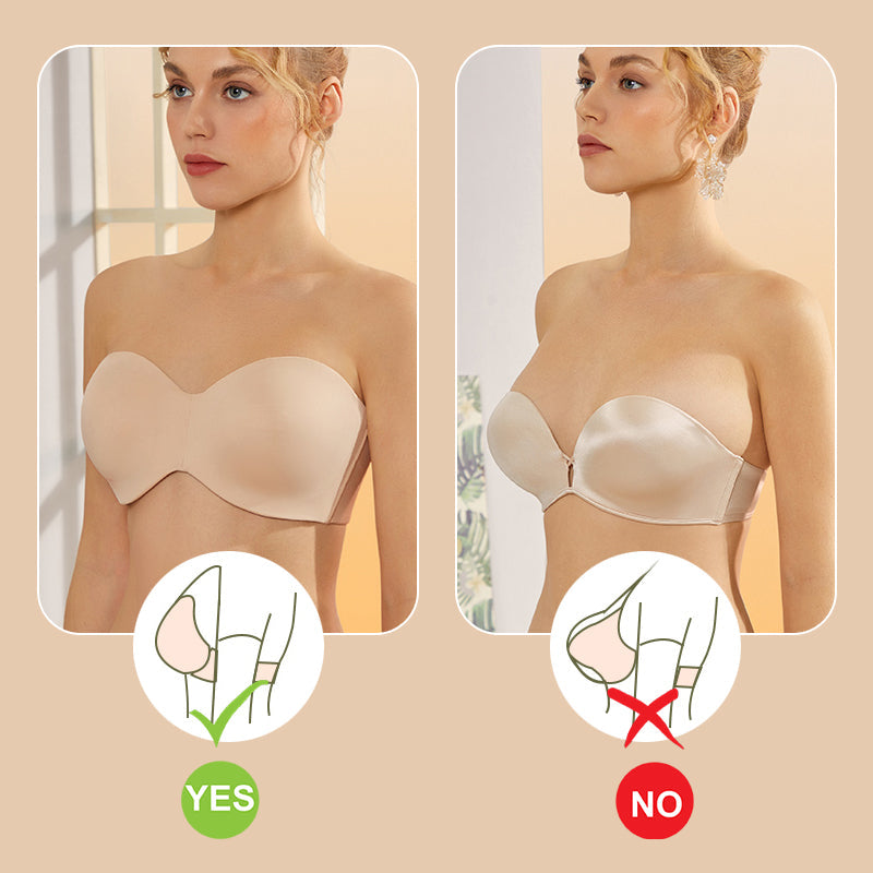 Full Support Non-Slip Convertible Bandeau Bra -Nude - Freely Wear