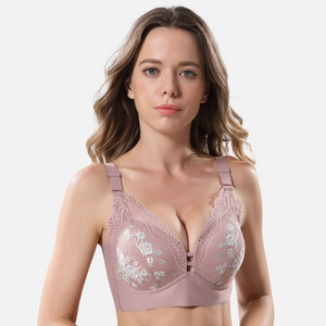 Lace Large Size Push-Up Bra Smooths Fat-Pink