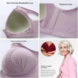 FW®2023 Front Button Breathable Skin-Friendly Cotton Bra-Pink