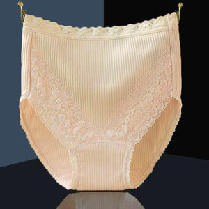 [5 PCS] 100% Cotton High Waist Lace Panties