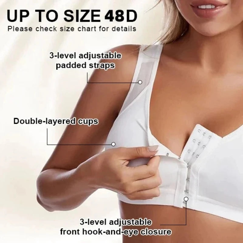 FW®-Front Closure Posture Wireless Back Support Full Coverage Bra (BUY 1 GET 2 FREE)-BEIGE+White+Black
