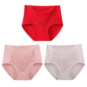 [5 PCS]-2023 Plus Size LeakProof Lace Cotton Panties(XL- 6XL)