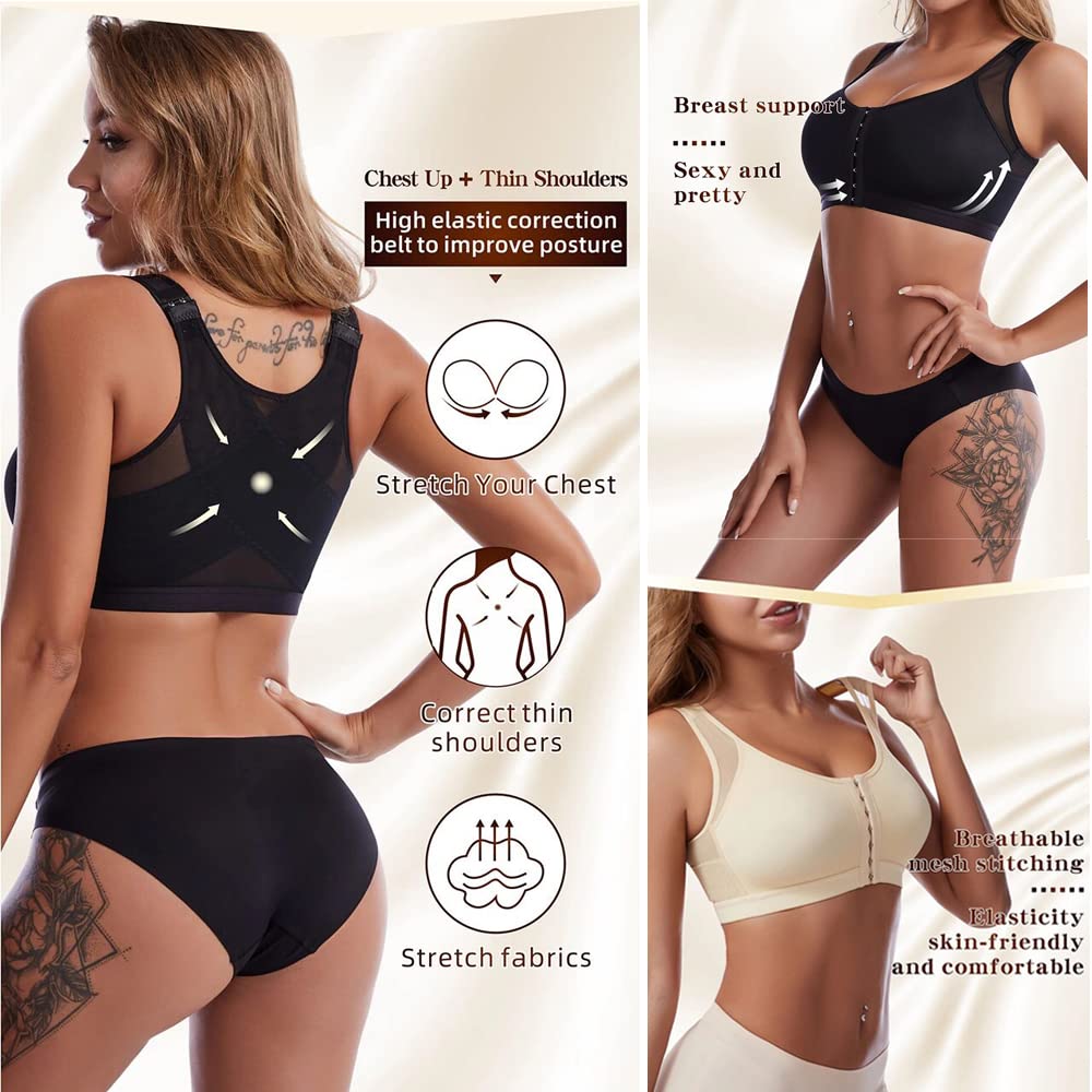 FW®-Front Closure Posture Wireless Back Support Full Coverage Bra(BUY 1 GET 2 FREE)-White